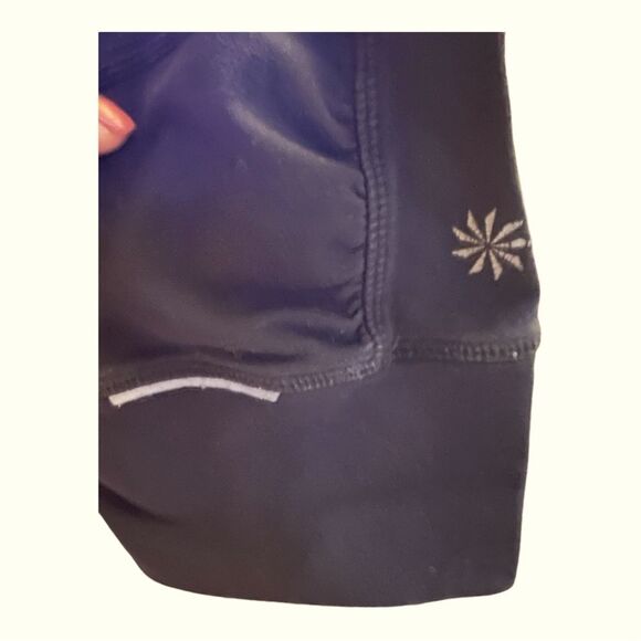 Athleta Women Black Relay Capri Crop Tight Leggings Reflectors S Style 862109 - Picture 4 of 7